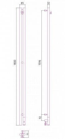 Полотенцесушитель электрический Сунержа Нюанс 3.0 180см 032-5843-1853 золото матовое